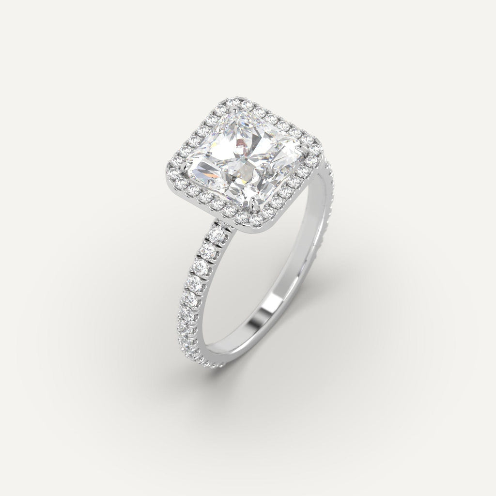 3 Carat Engagement Ring Radiant Cut Diamond In Platinum