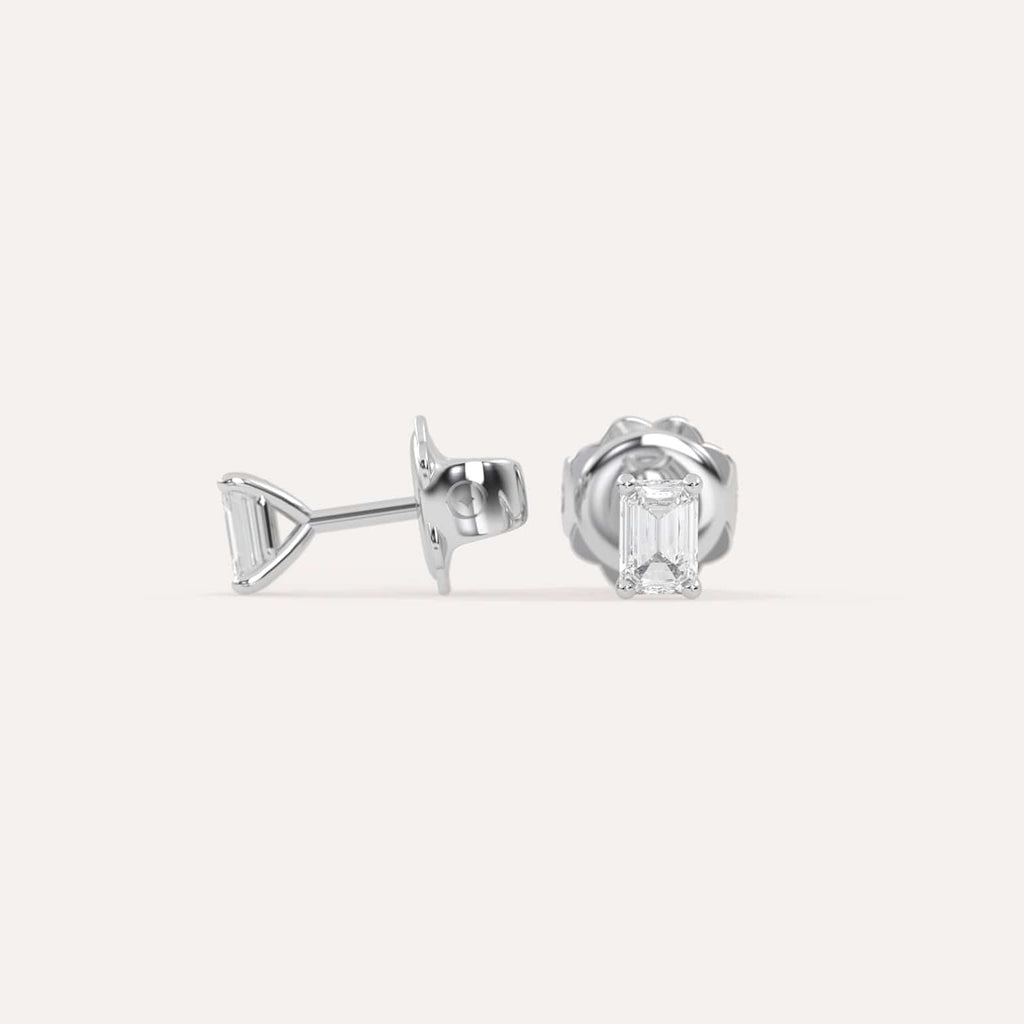 1/2 carat Butterfly Push Back Diamond Studs in white Gold