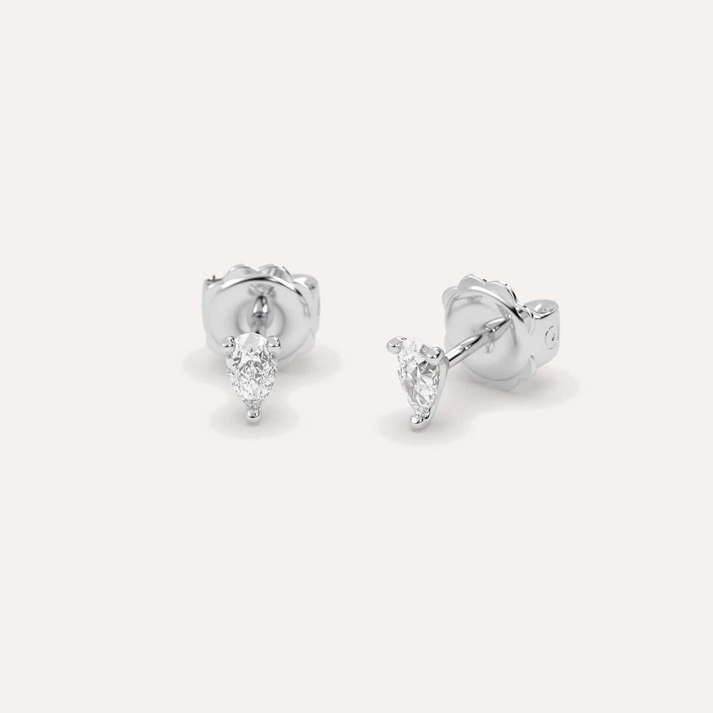 1/2 Carat White Gold Diamond Stud Earrings For Women