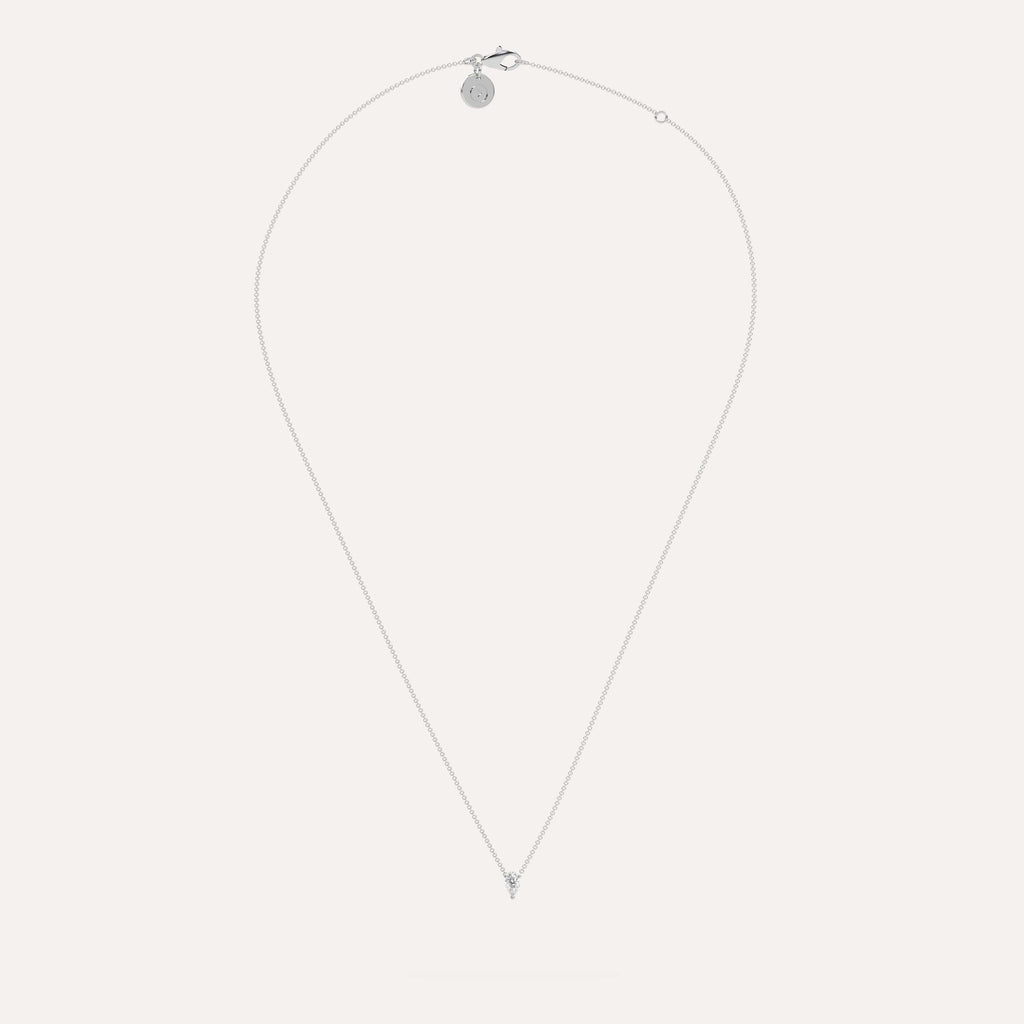 1/4 carat Pear Floating Diamond Necklace Natural White Gold