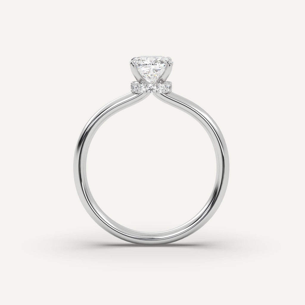 1 Carat Cushion Cut Engagement Ring In 950 Platinum