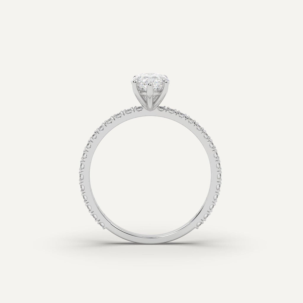 1 Carat Marquise Cut Engagement Ring In 14K White Gold