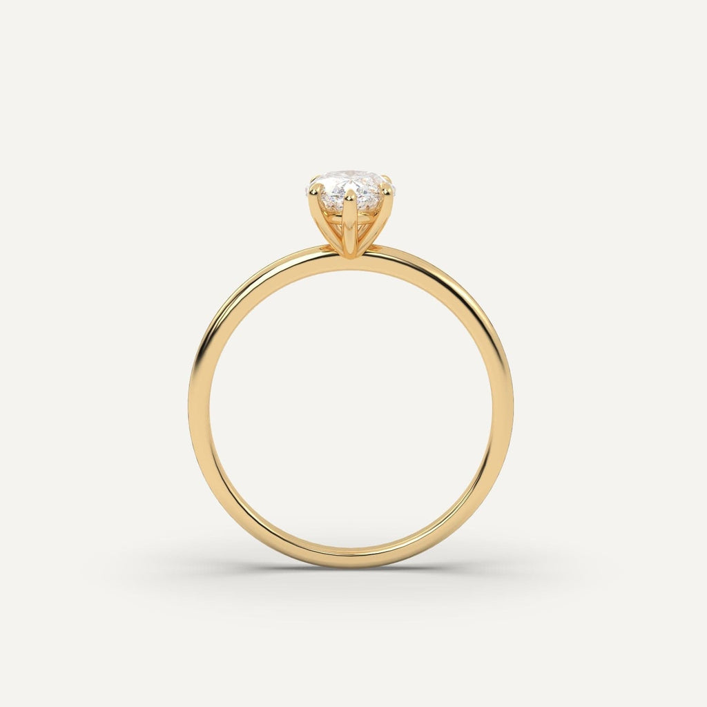 1 Carat Marquise Cut Engagement Ring In 14K Yellow Gold