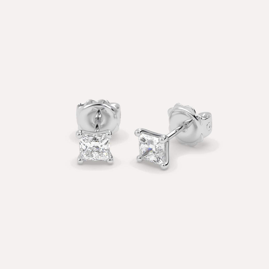 1 Carat White Gold Diamond Stud Earrings For Women