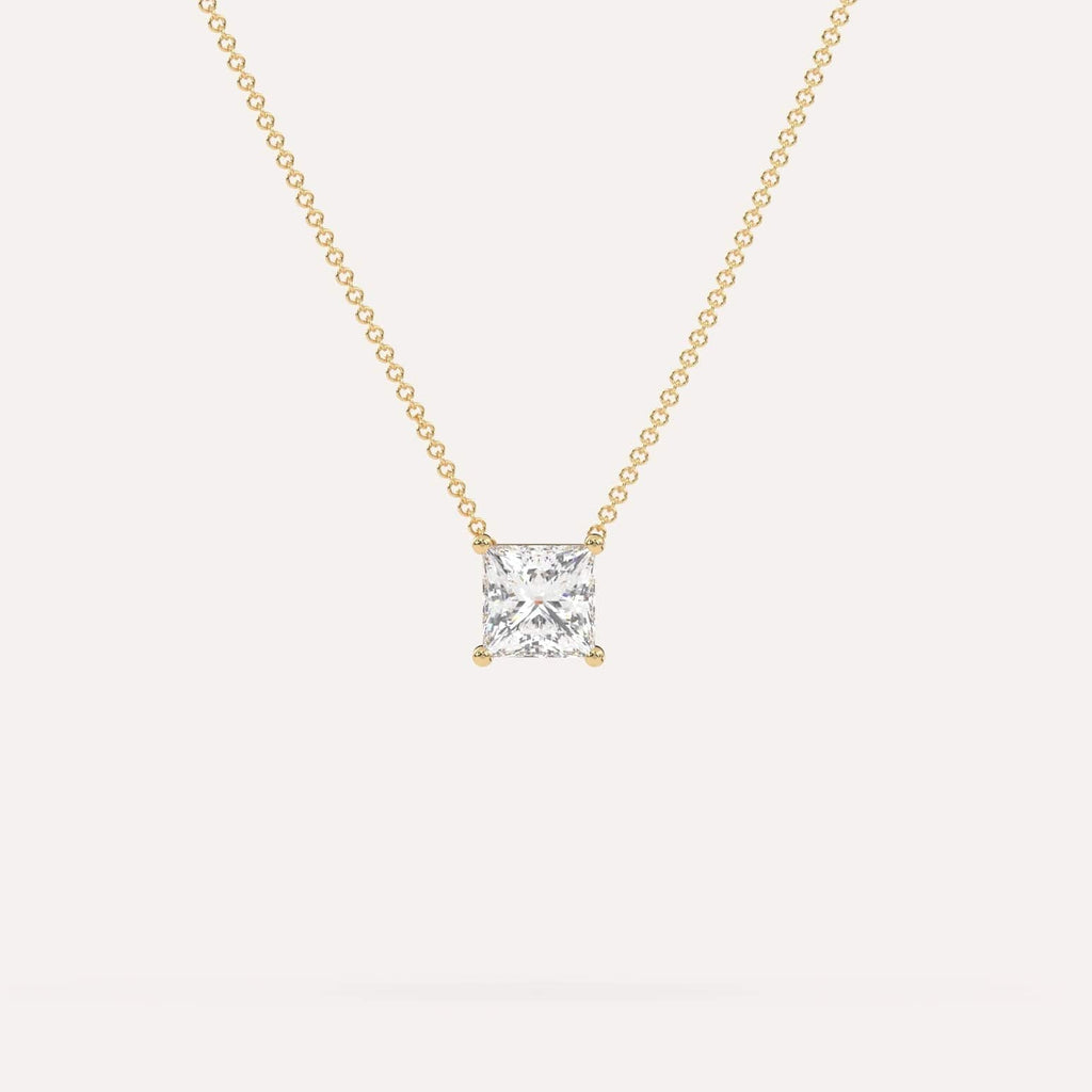 1 Carat Diamond Floating Necklace In 14K Yellow Gold