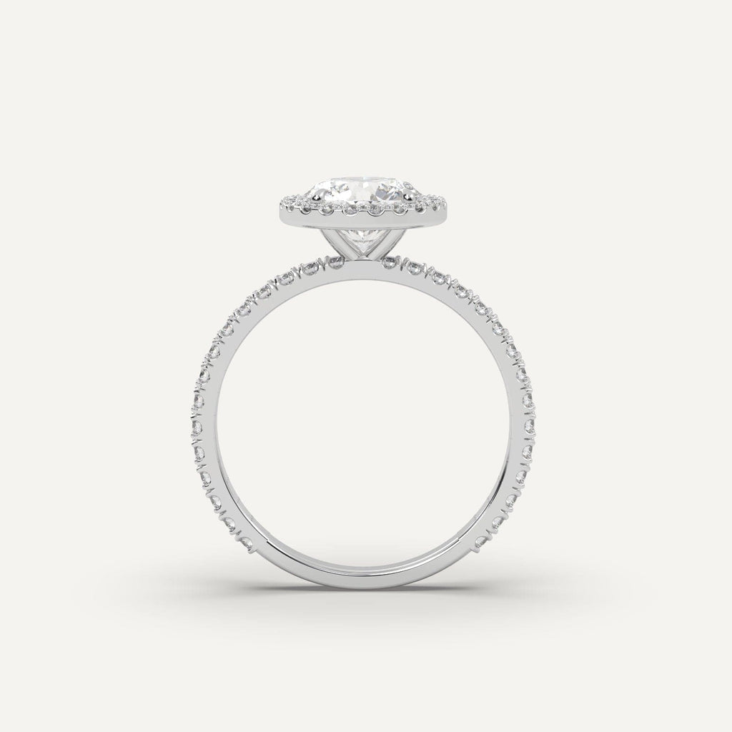 1 Carat Round Cut Engagement Ring In 14K White Gold