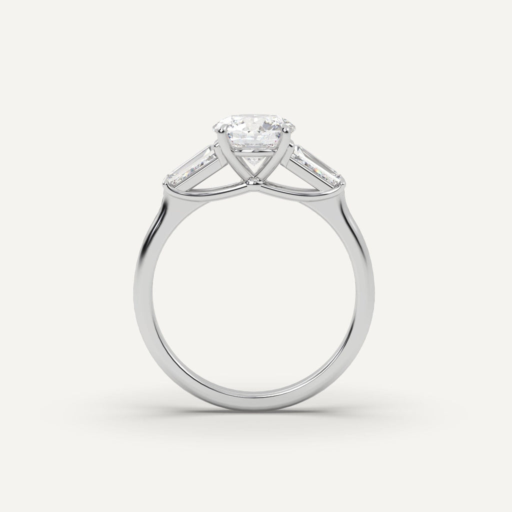 1 Carat Round Cut Engagement Ring In 14K White Gold