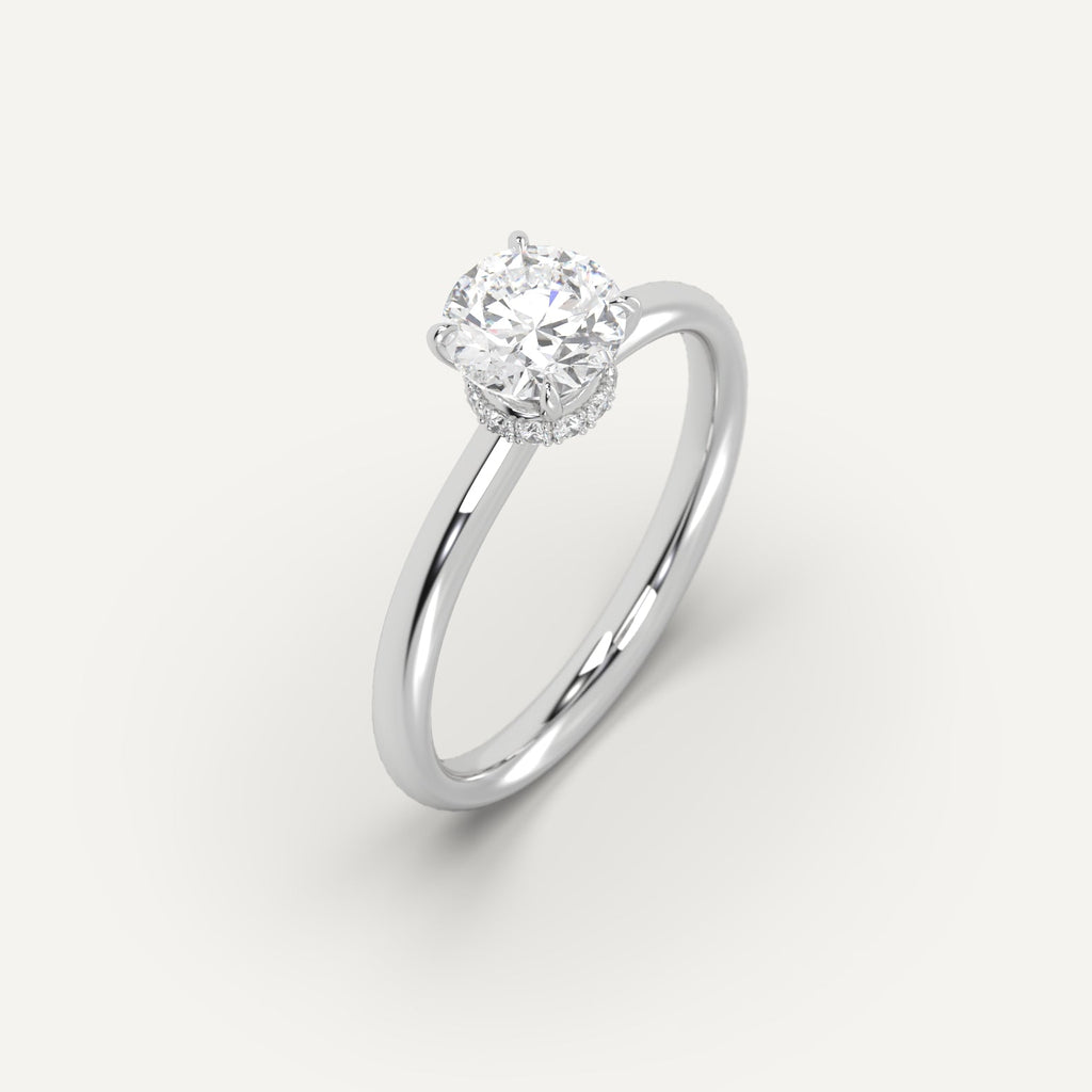 1 Carat Engagement Ring Round Cut Diamond In 950 Platinum