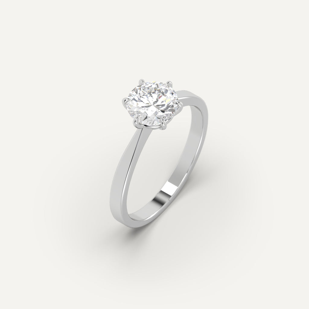 1 Carat Engagement Ring Round Cut Diamond In 950 Platinum