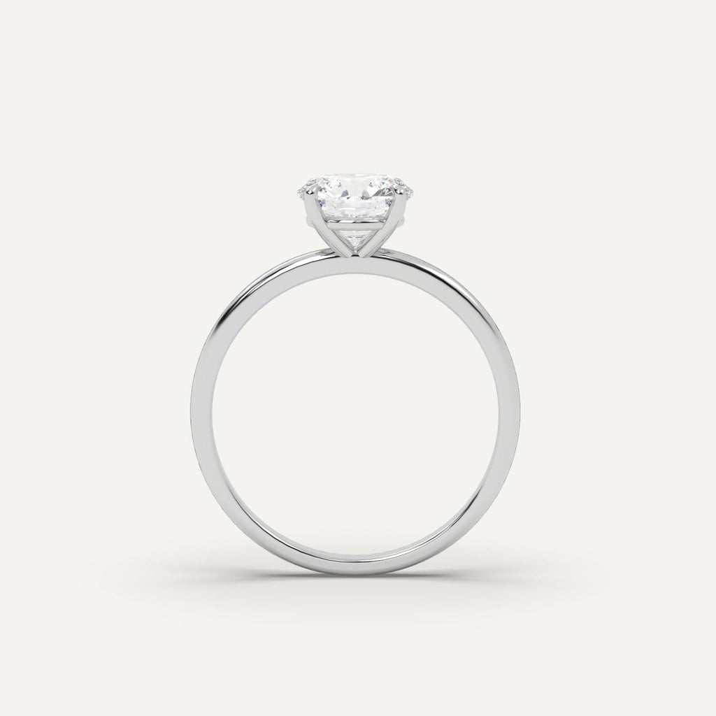 1 Carat Round Cut Engagement Ring In 14K White Gold