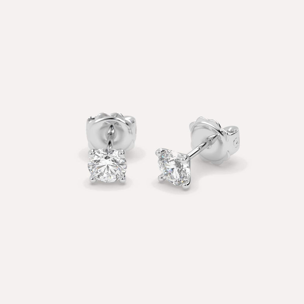 1 Carat White Gold Diamond Stud Earrings For Women