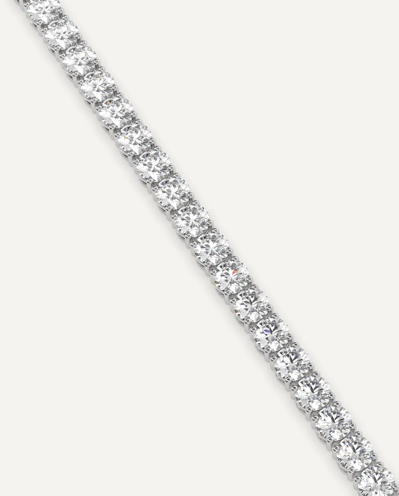 classic diamond tennis bracelet with round natural diamonds in white gold