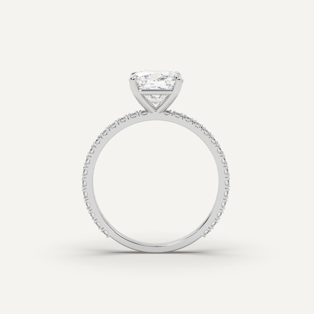2 Carat Cushion Cut Engagement Ring In Platinum