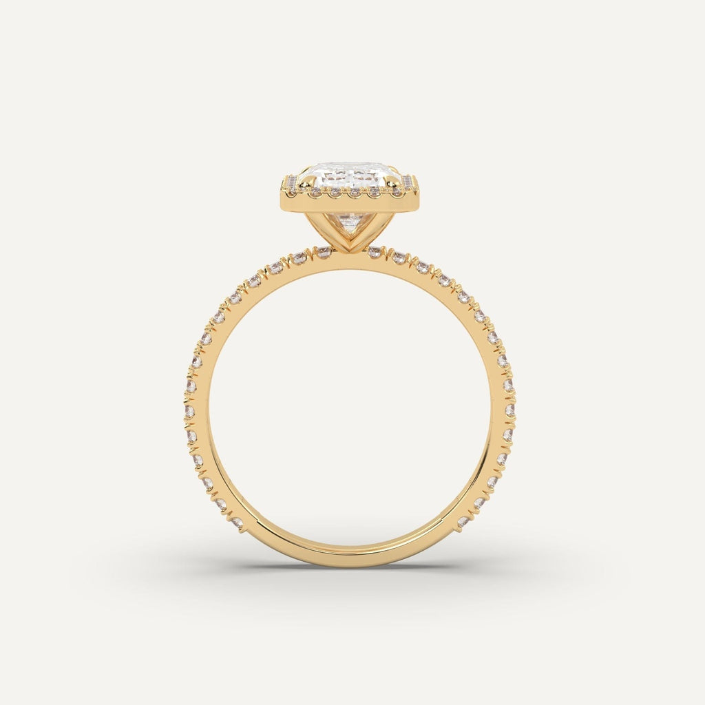 2 Carat Emerald Cut Engagement Ring In 14K Yellow Gold