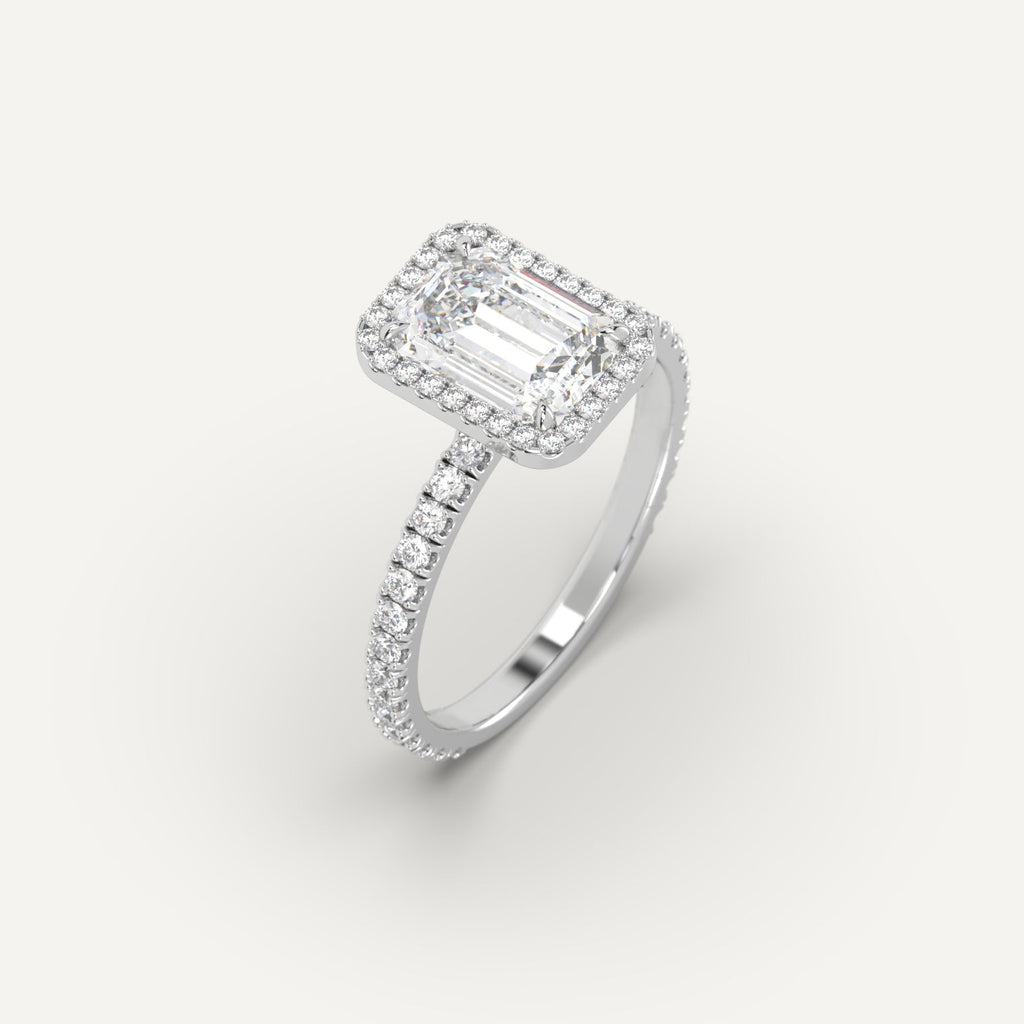 2 Carat Engagement Ring Emerald Cut Diamond In 950 Platinum