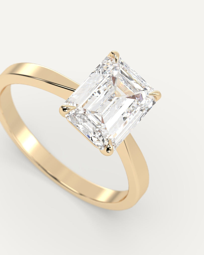 Cathedral Emerald Cut Engagement Ring 2 Carat Diamond