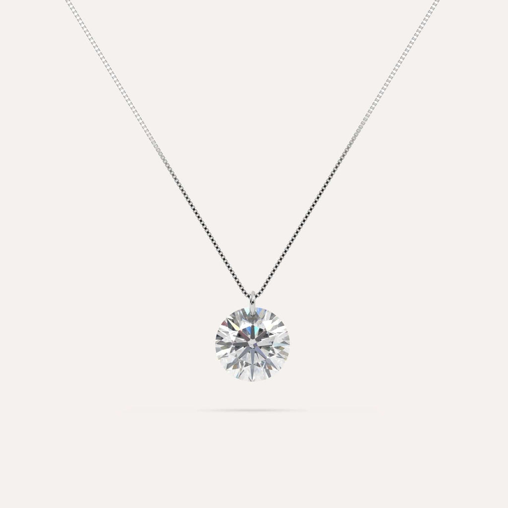 2 carat floating round diamond necklace