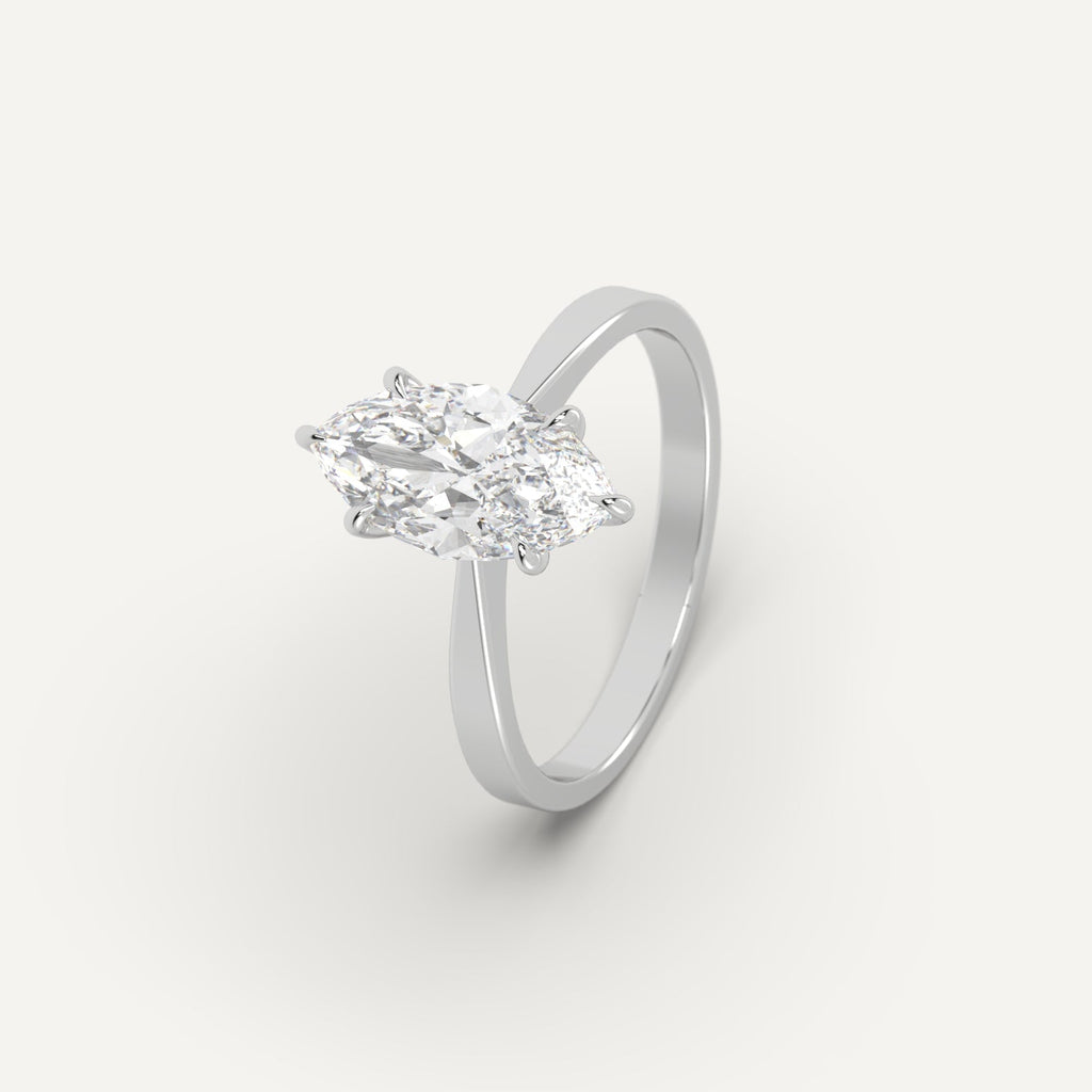 Platinum 2 Carat Engagement Ring Marquise Cut Diamond