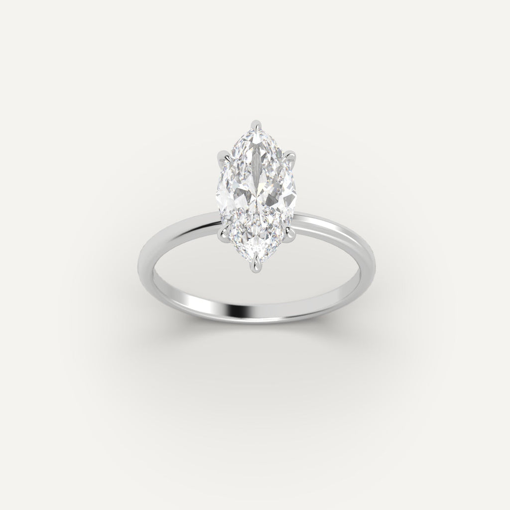 Platinum 2 Carat Engagement Ring On Woman's Hand