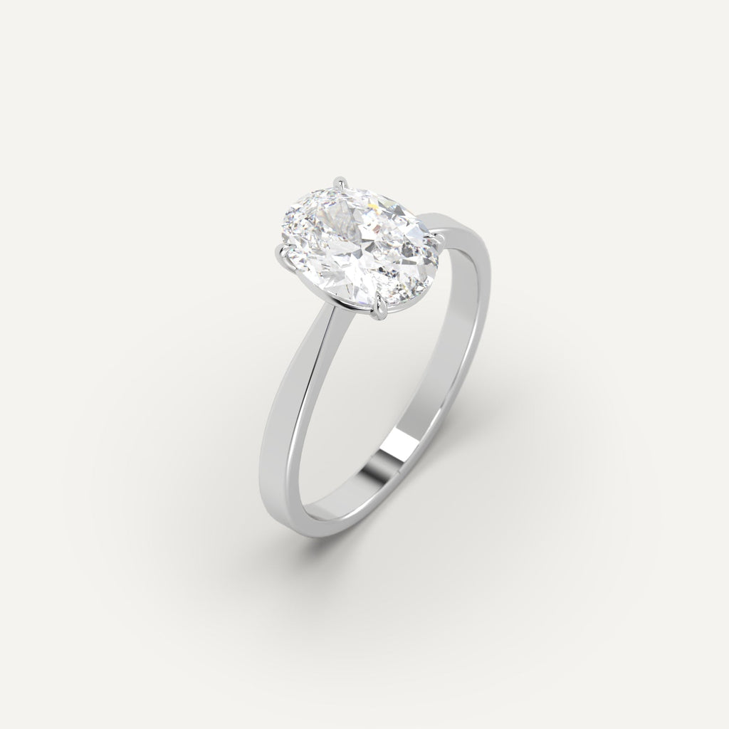 2 Carat Engagement Ring Oval Cut Diamond In 14K White Gold