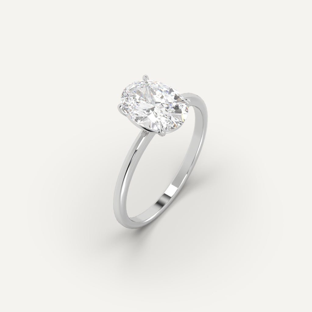 2 Carat Engagement Ring Oval Cut Diamond In Platinum