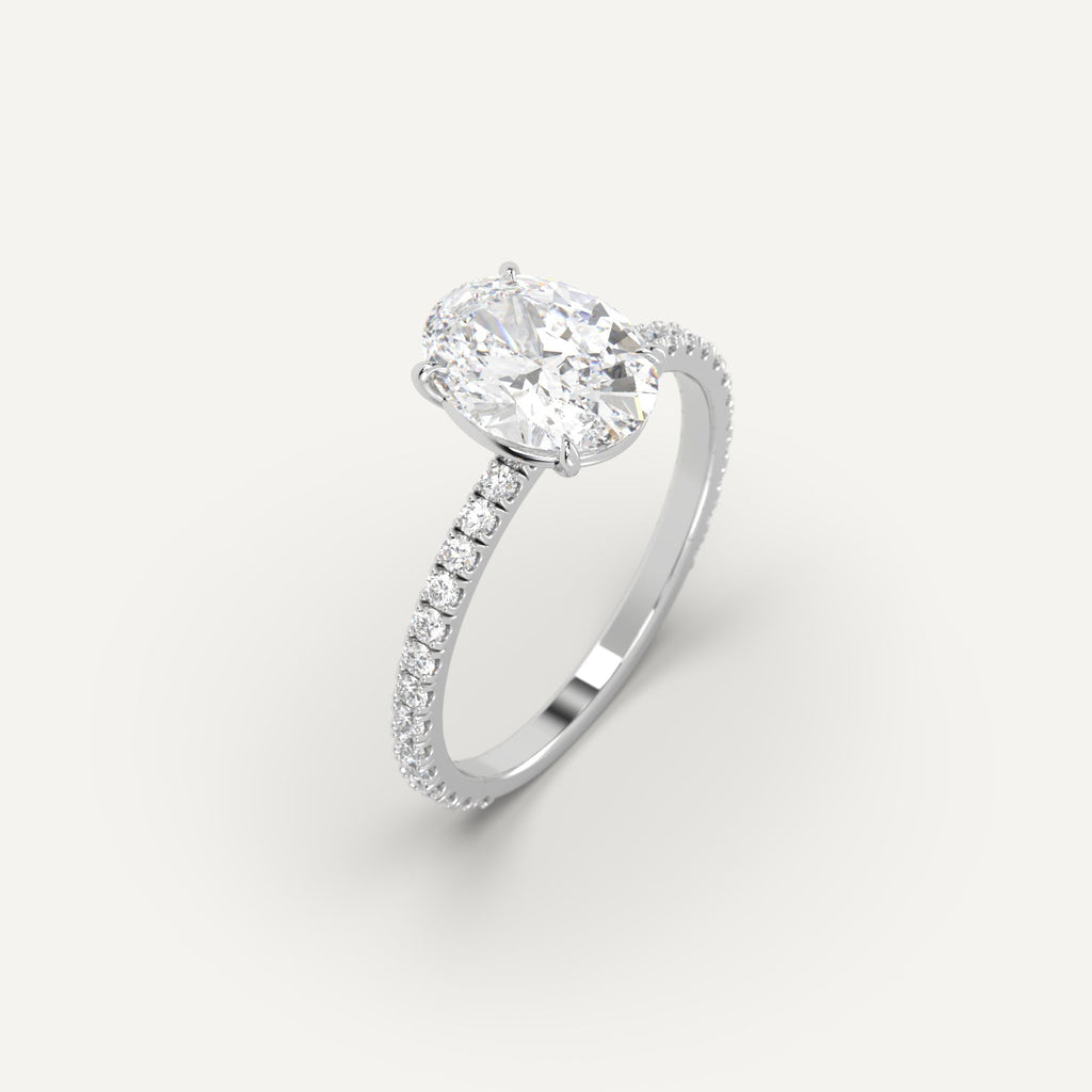 2 Carat Engagement Ring Oval Cut Diamond In Platinum