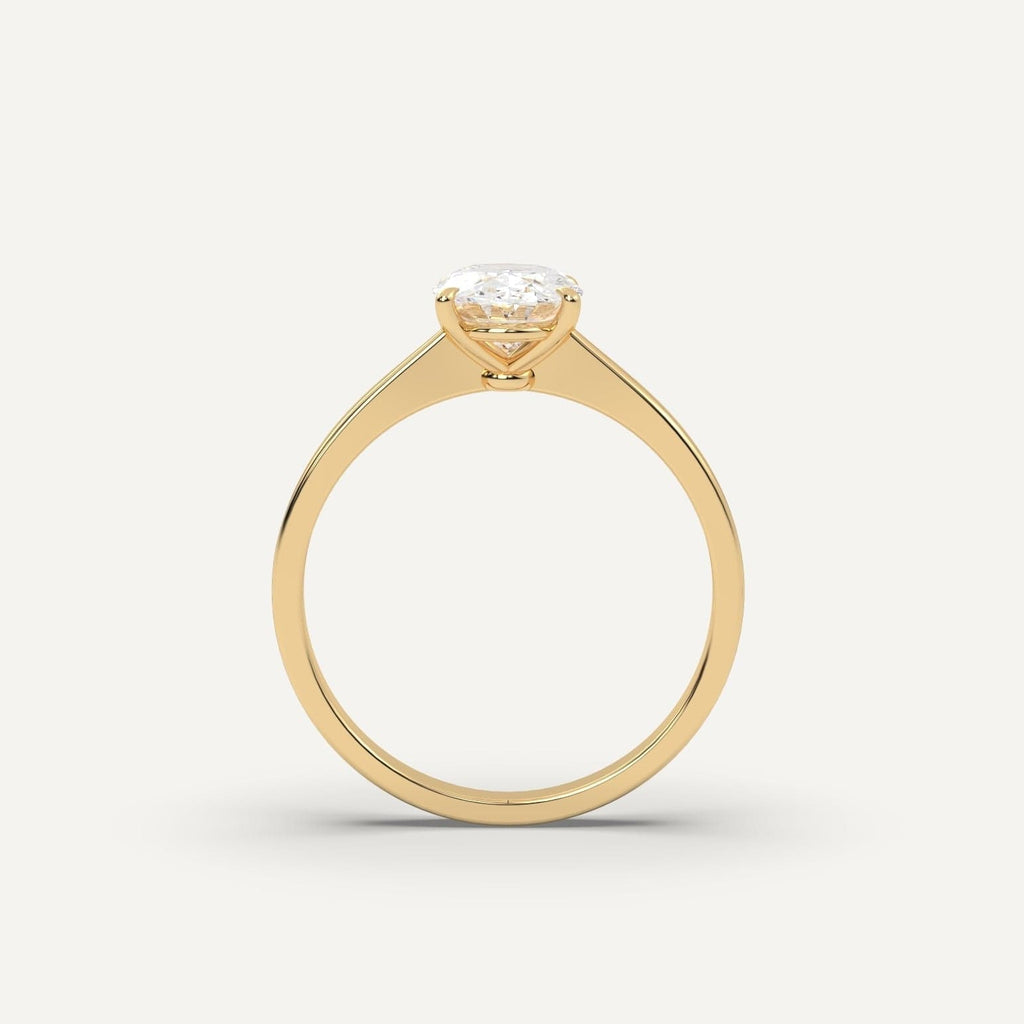 2 Carat Oval Cut Engagement Ring In 14K Yellow Gold