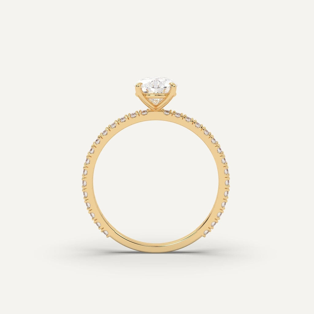 2 Carat Pear Cut Engagement Ring In 14K Yellow Gold