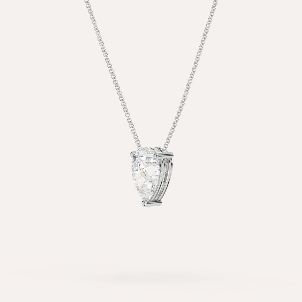 White Gold Floating Diamond Necklace With 2 Carat Pear Diamond