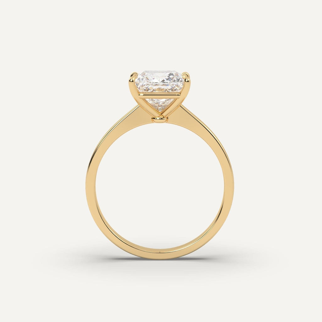 2 Carat Princess Cut Engagement Ring In 14K Yellow Gold