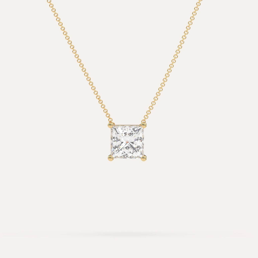 2 Carat Diamond Floating Necklace In 14K Yellow Gold