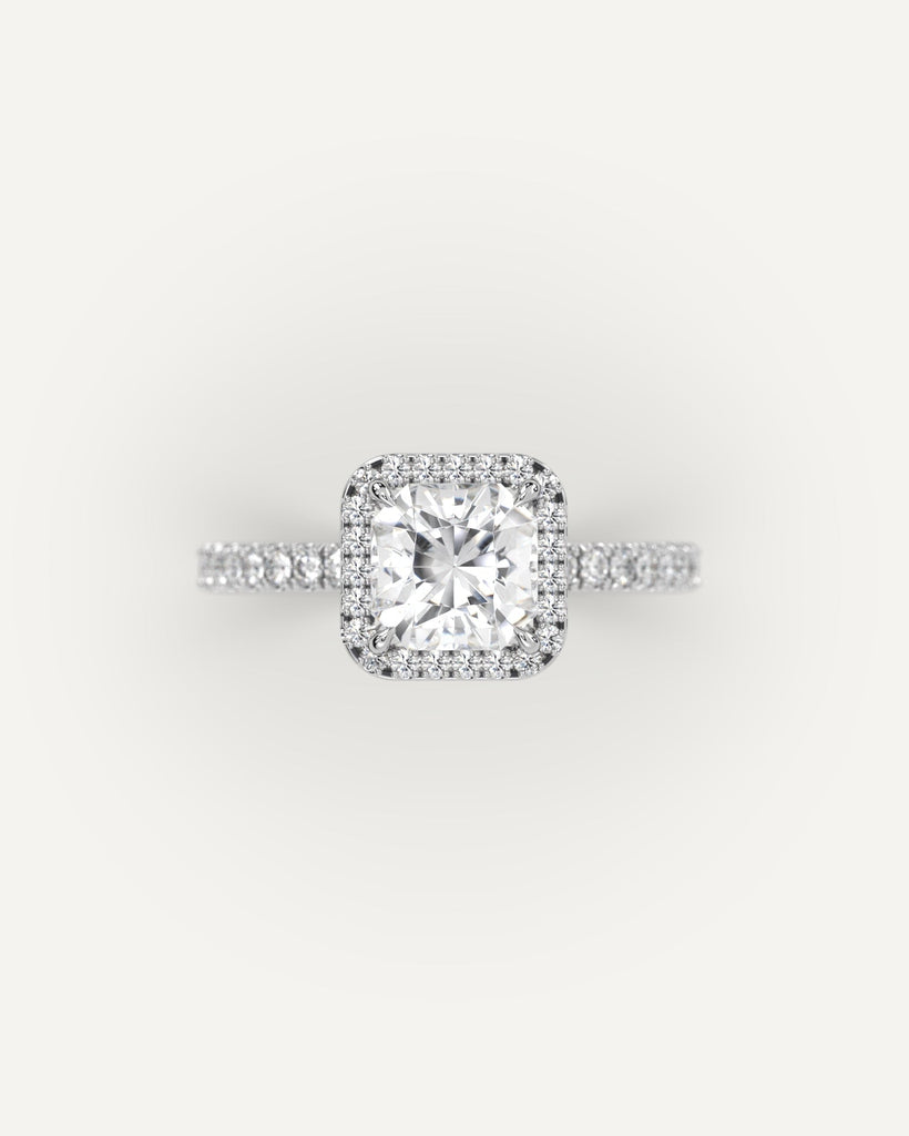 Halo Radiant Cut Engagement Ring 2 Carat Diamond