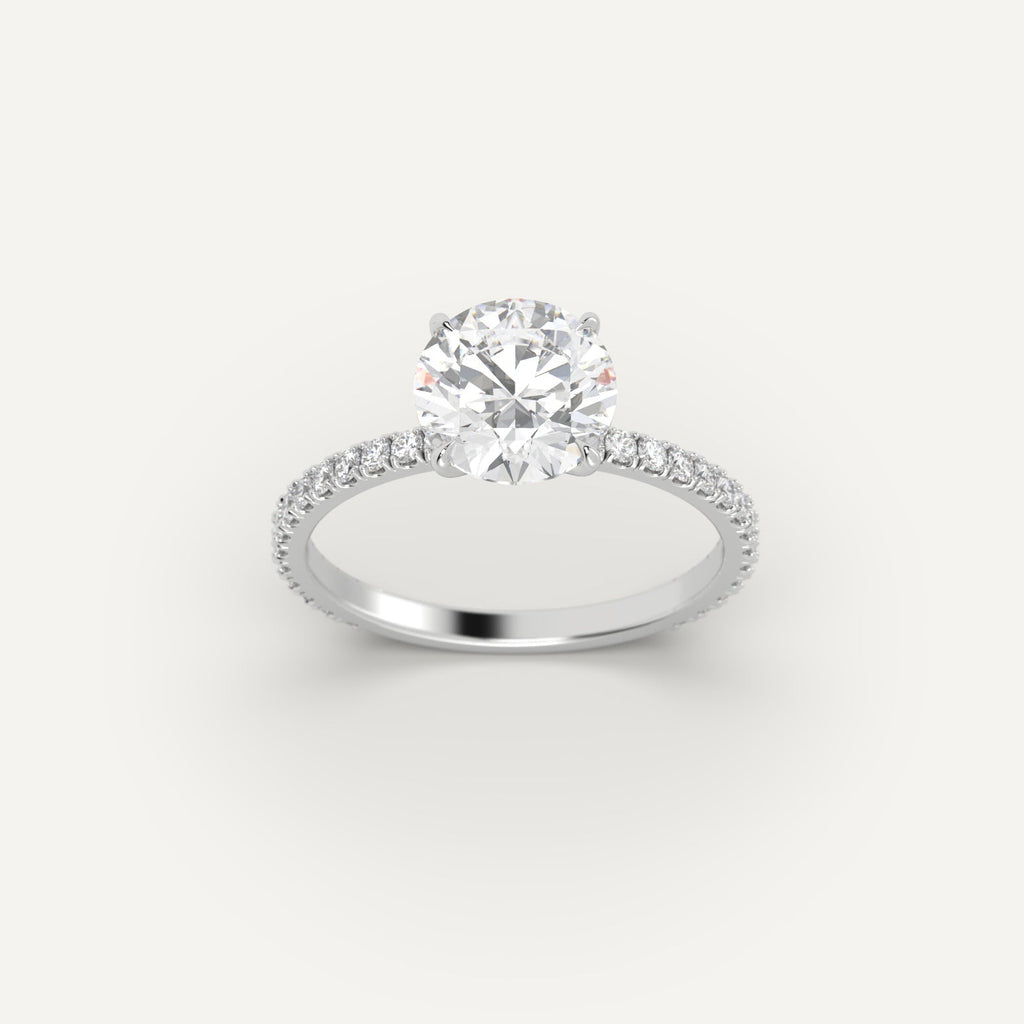 White Gold 2 Carat Engagement Ring On Woman's Hand