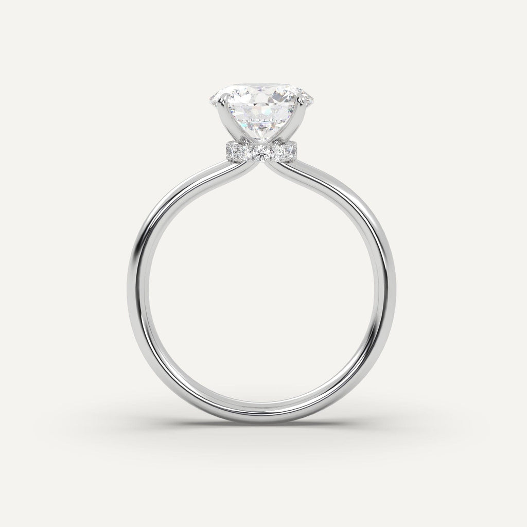 2 Carat Round Cut Engagement Ring In 14K White Gold