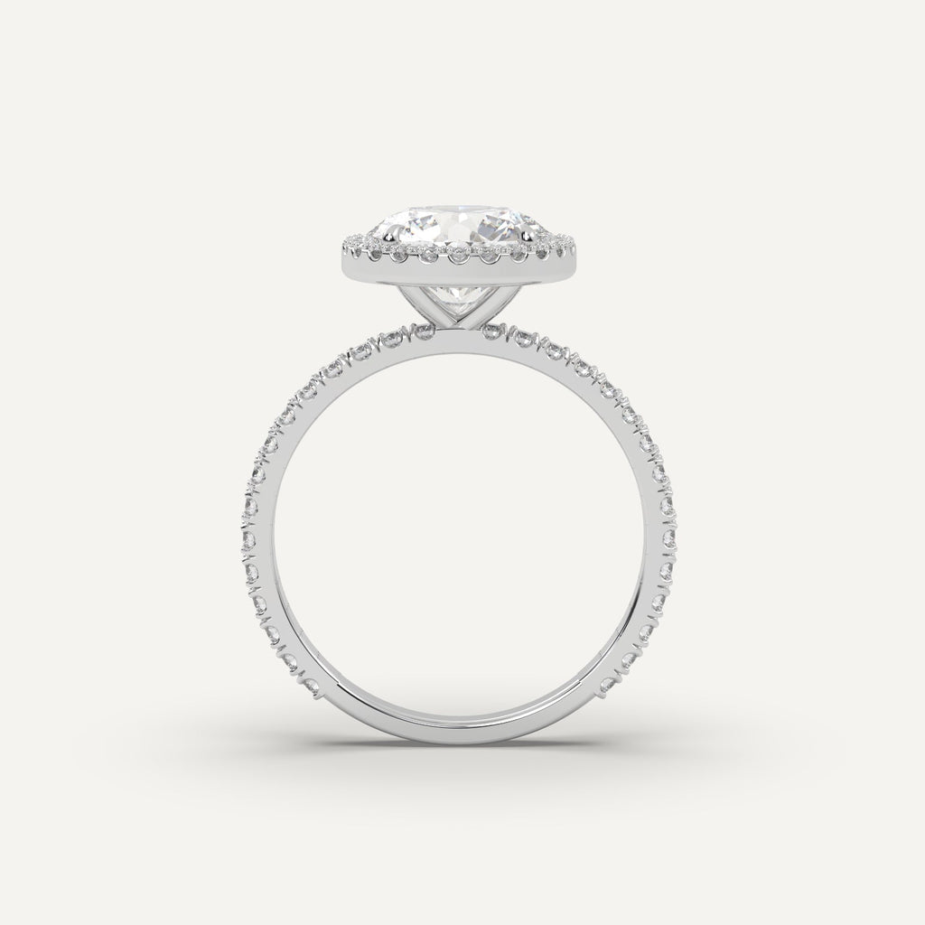 2 Carat Round Cut Engagement Ring In 14K White Gold