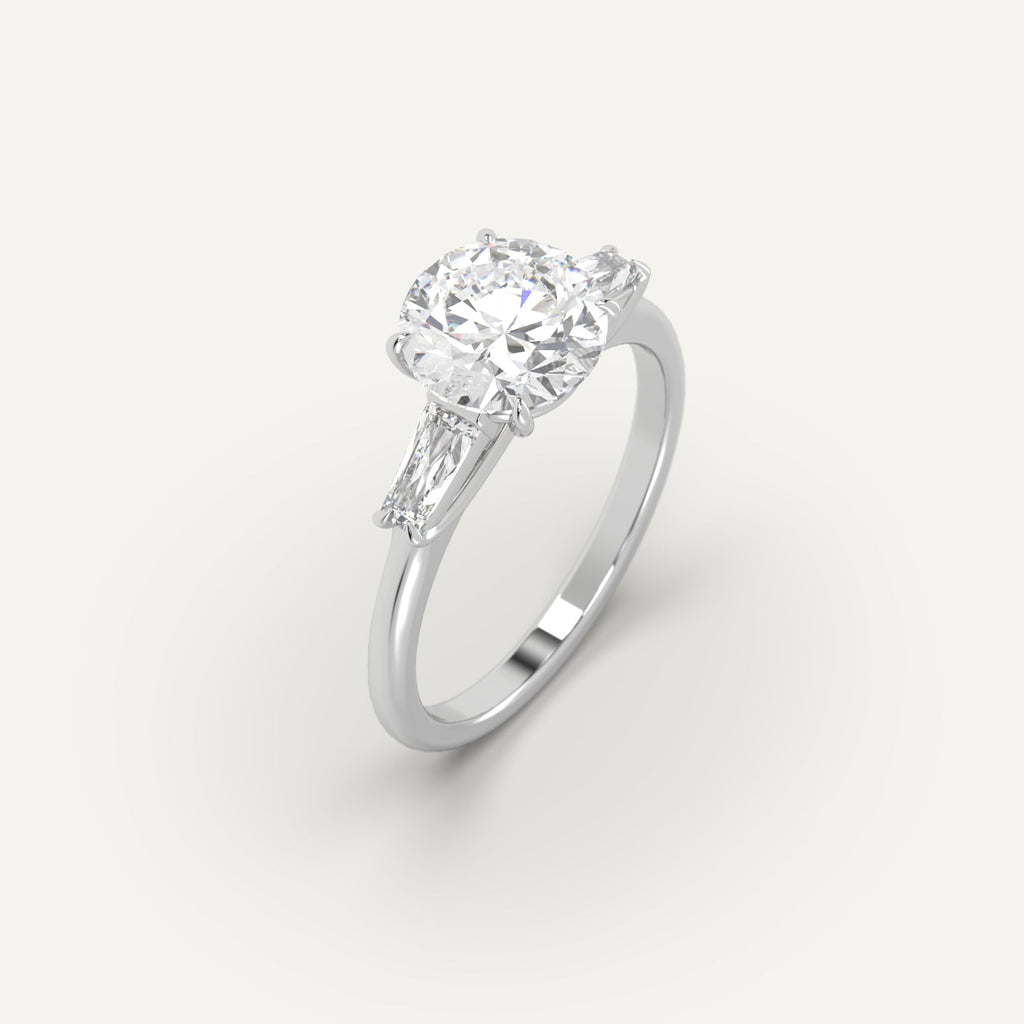 2 Carat Engagement Ring Round Cut Diamond In 14K White Gold