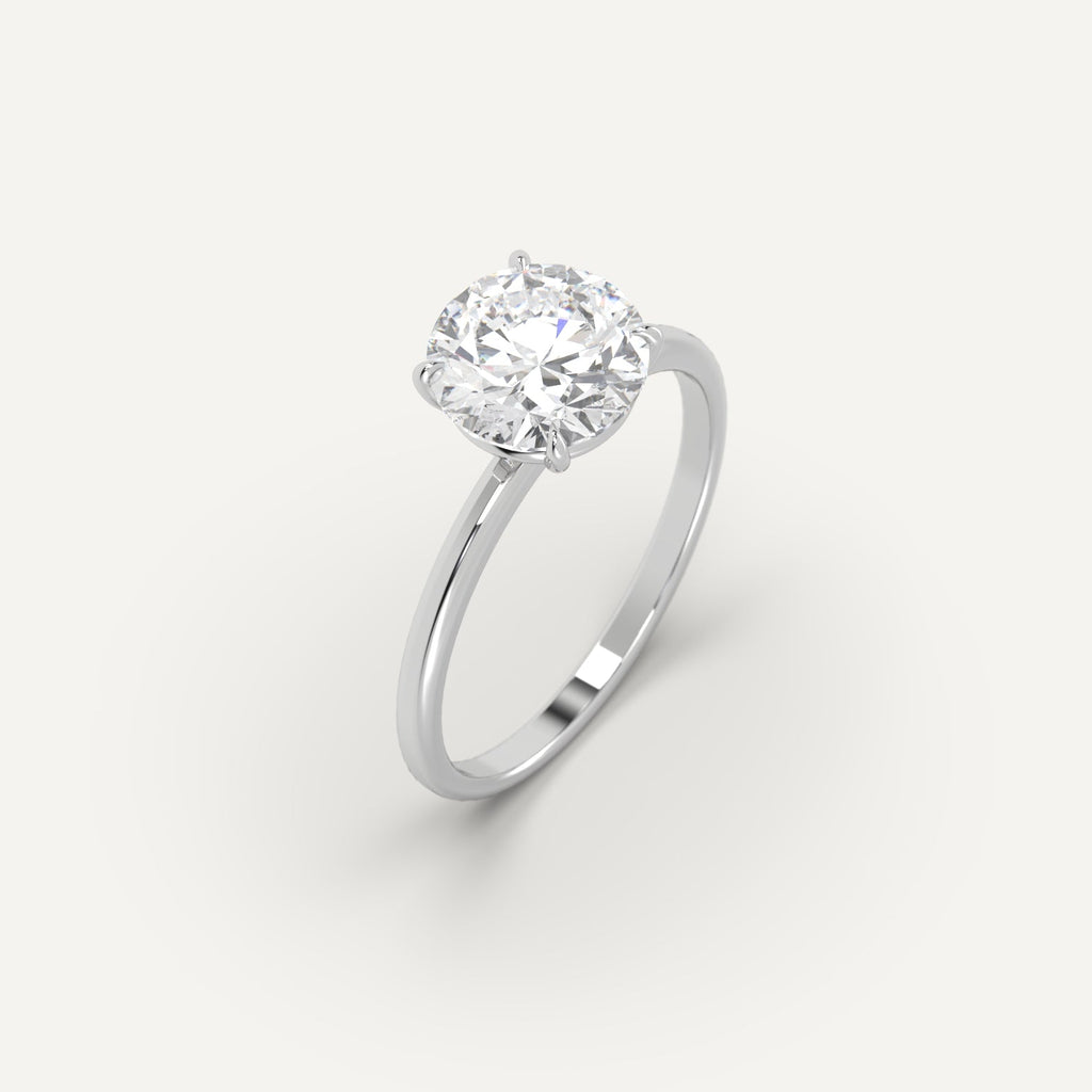 2 Carat Engagement Ring Round Cut Diamond In 950 Platinum