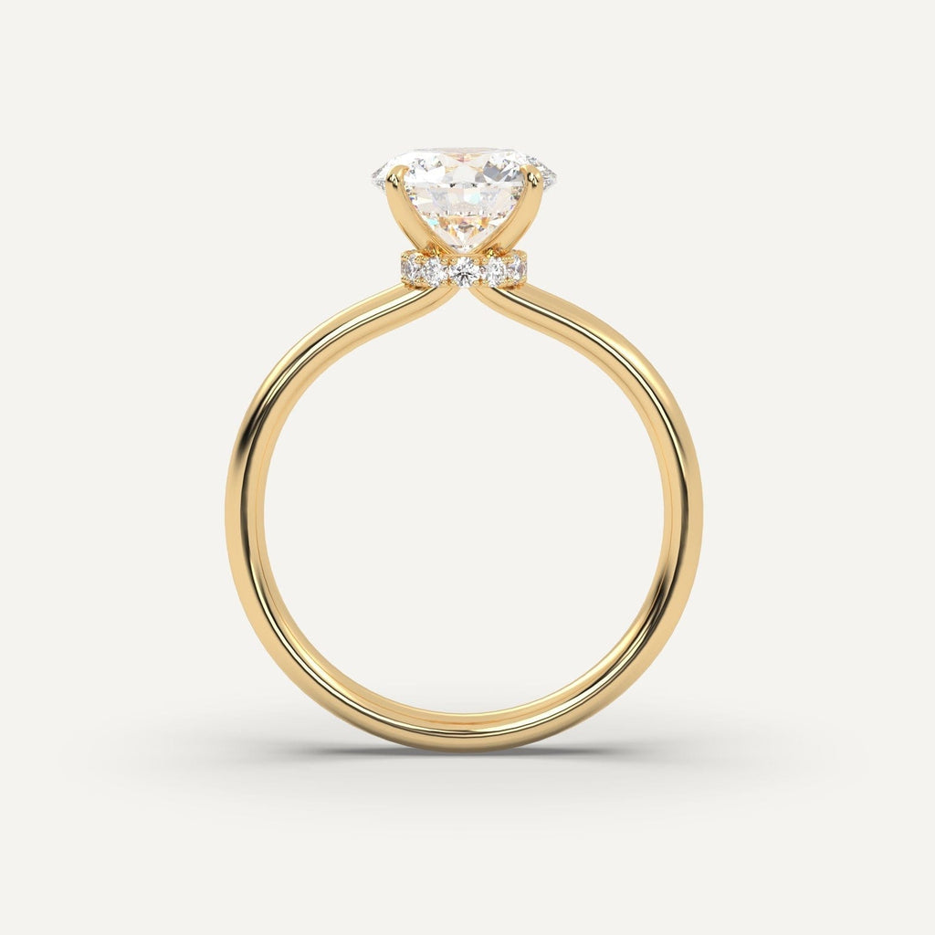 2 Carat Round Cut Engagement Ring In 14K Yellow Gold