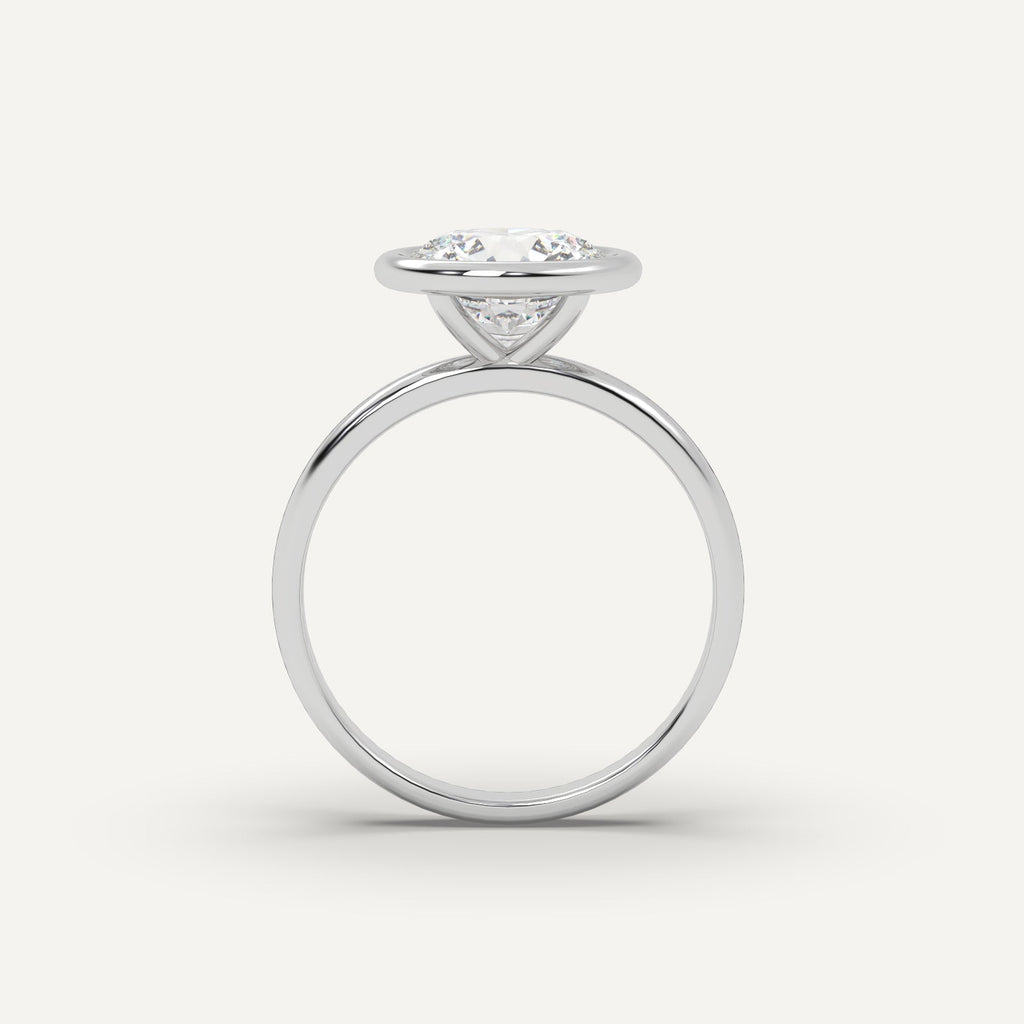 2 Carat Round Cut Engagement Ring In 14K White Gold