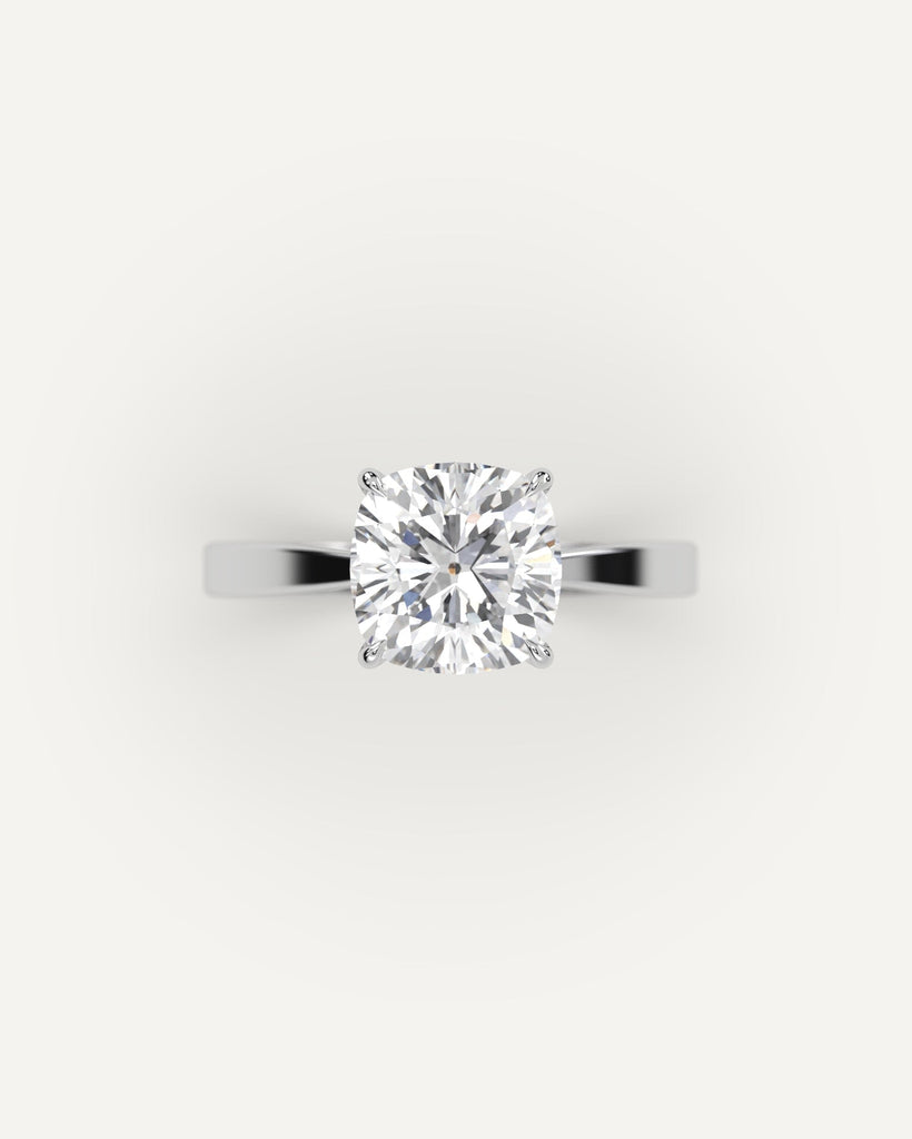 Cathedral Cushion Cut Engagement Ring 3 Carat Diamond