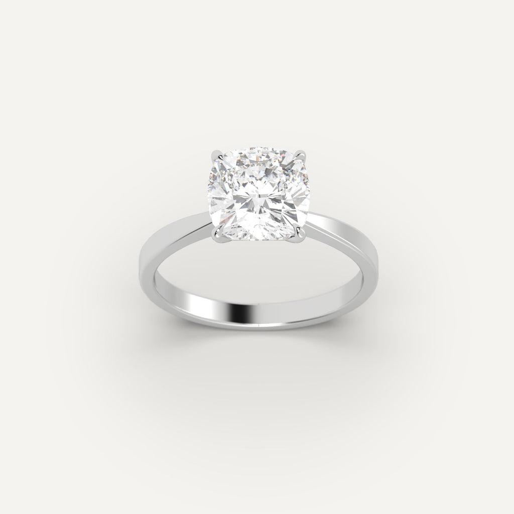 White Gold 3 Carat Engagement Ring On Woman's Hand