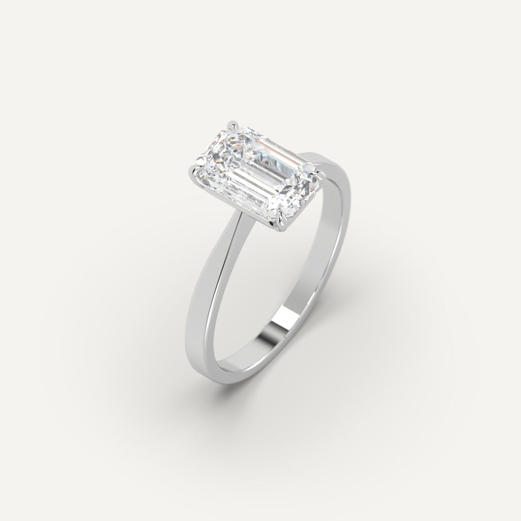 3 Carat Engagement Ring Emerald Cut Diamond In 950 Platinum