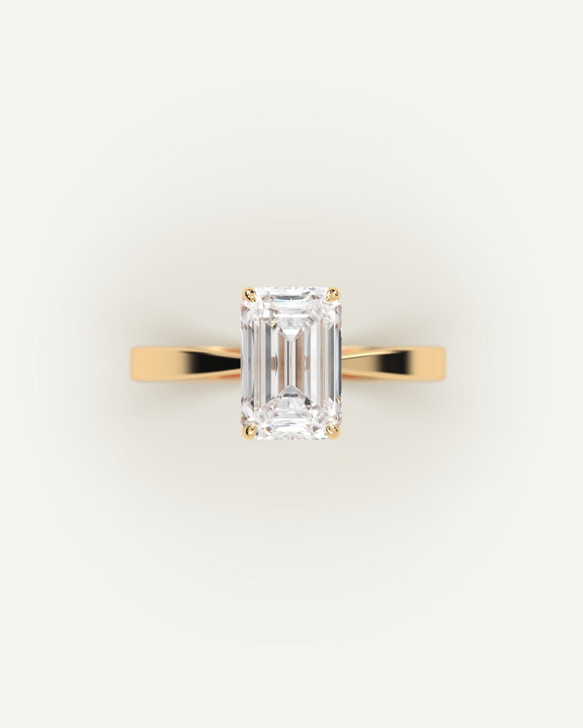 Cathedral Emerald Cut Engagement Ring 3 Carat Diamond