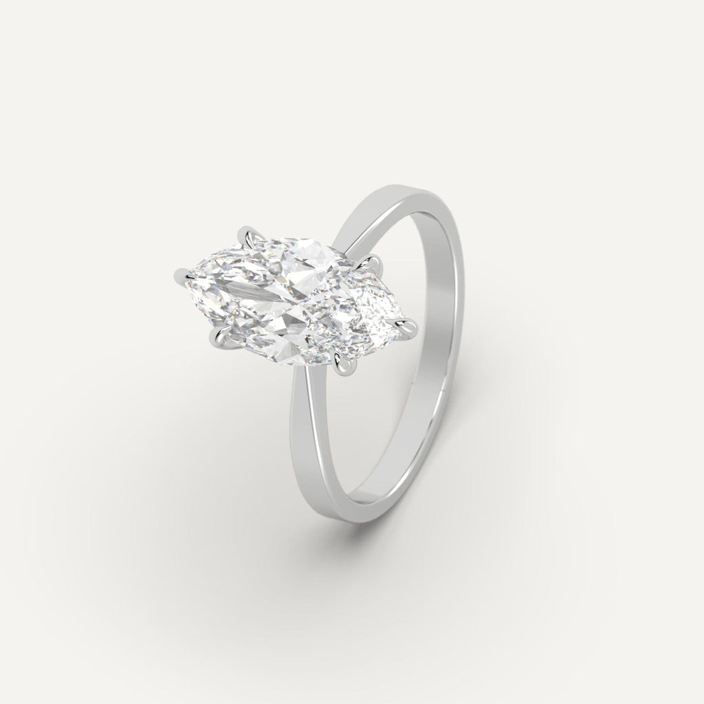 Platinum 3 Carat Engagement Ring Marquise Cut Diamond