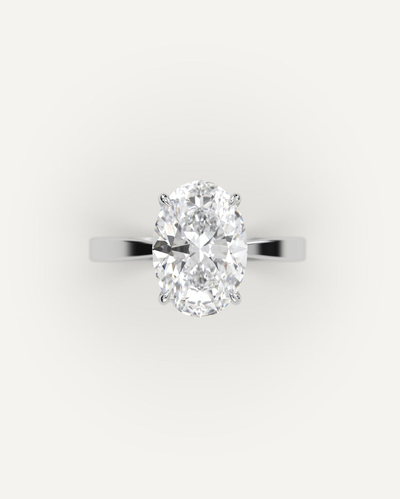 Cathedral Oval Cut Engagement Ring 3 Carat Diamond