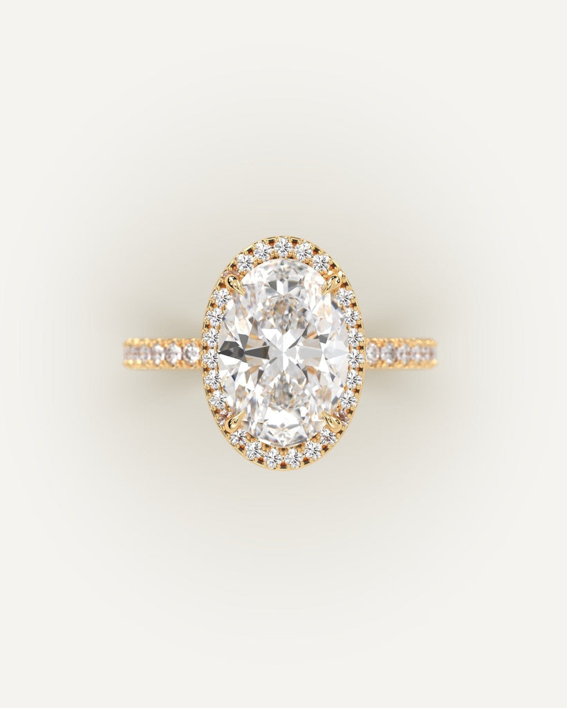 Halo Oval Cut Engagement Ring 3 Carat Diamond