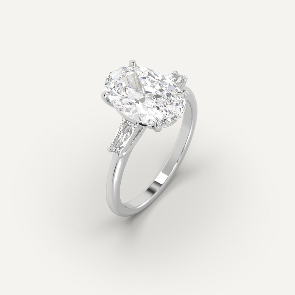 3 Carat Engagement Ring Oval Cut Diamond In 14K White Gold