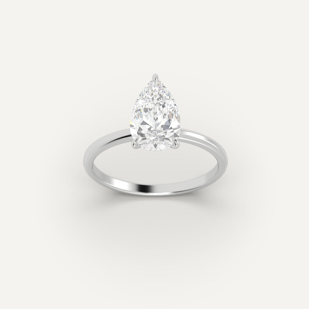 Platinum 3 Carat Engagement Ring On Woman's Hand