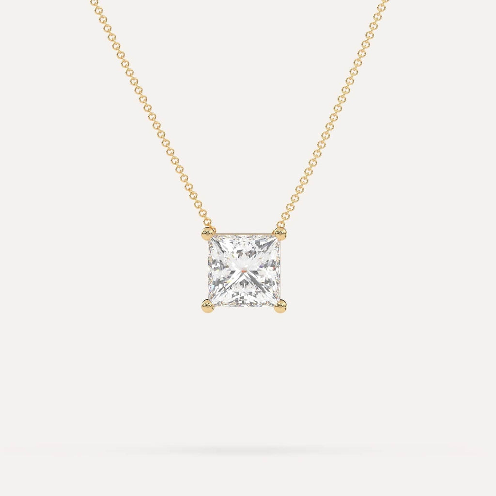 3 Carat Diamond Floating Necklace In 14K Yellow Gold