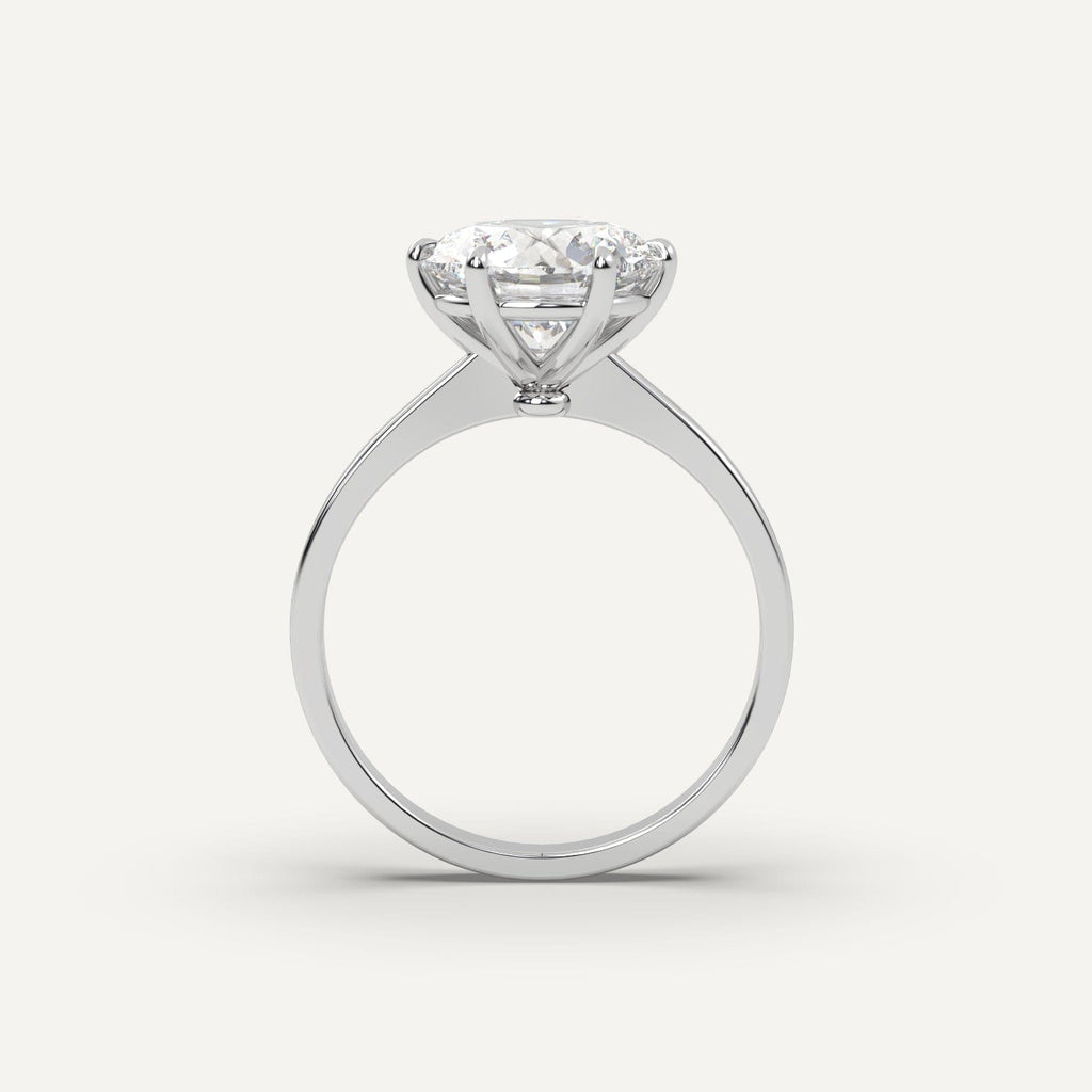 3 Carat Round Cut Engagement Ring In 14K White Gold